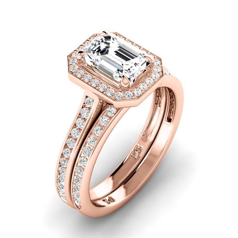 1.00-3.50 CT Round & Emerald Cut Lab Grown Diamonds - Bridal Set - Primestyle.com