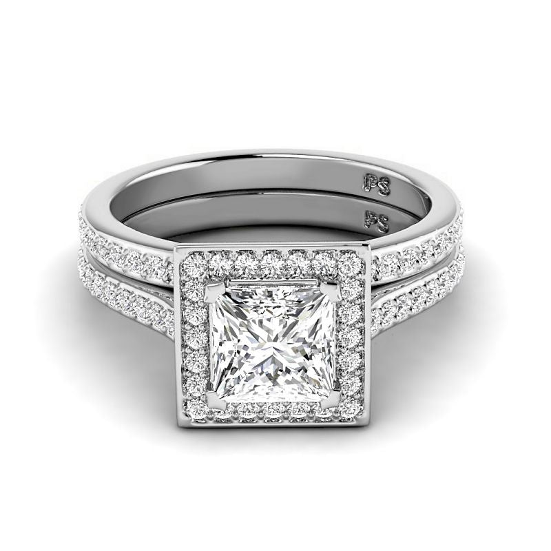 1.00-3.50 CT Round & Princess Cut Lab Grown Diamonds - Bridal Set - Primestyle.com