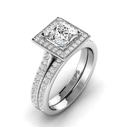 1.00-3.50 CT Round & Princess Cut Lab Grown Diamonds - Bridal Set