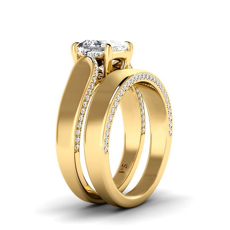 1.00-3.50 CT Round & Princess Cut Lab Grown Diamonds - Bridal Set - Primestyle.com