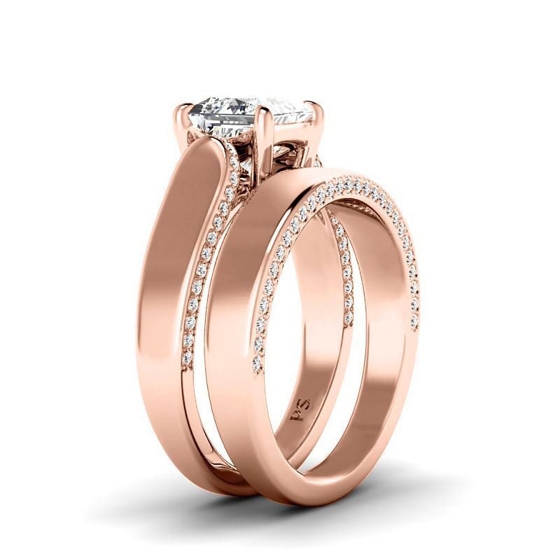 1.00-6.50 CT Princess & Round Cut Diamonds - Bridal Set