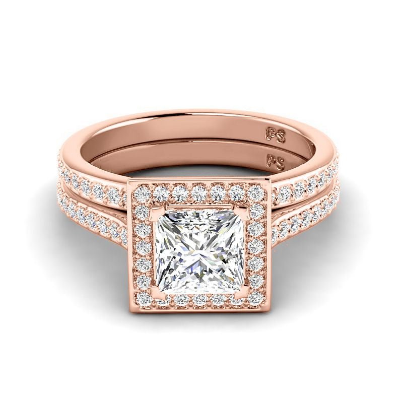 1.00-3.50 CT Round & Princess Cut Lab Grown Diamonds - Bridal Set - Primestyle.com