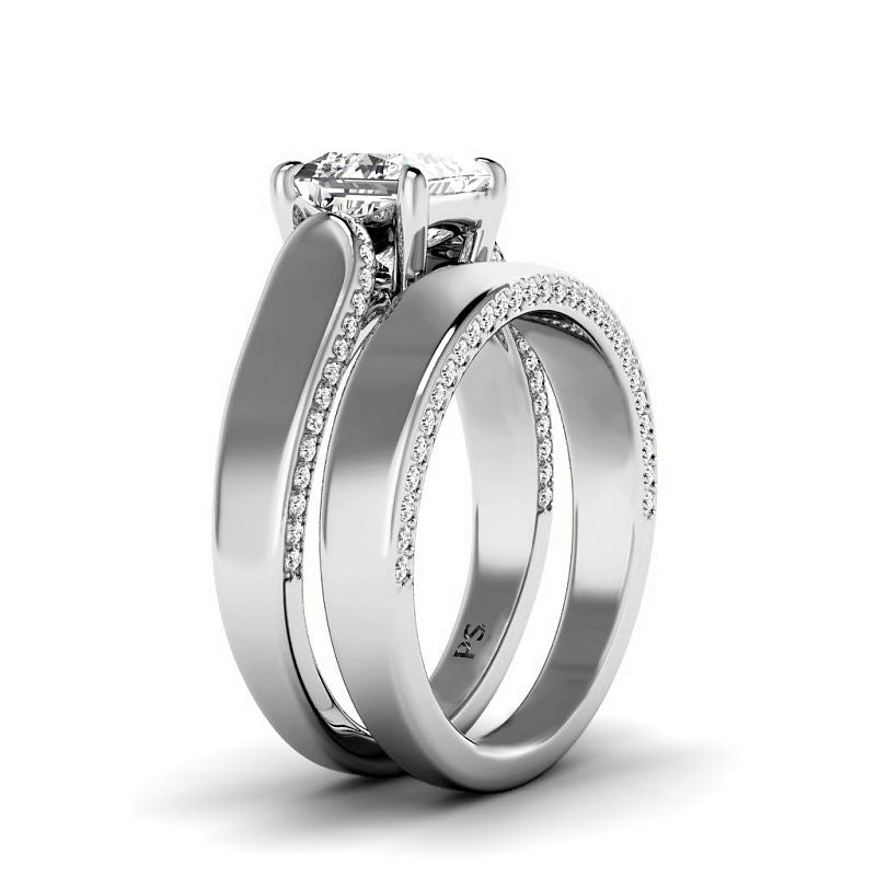 1.00-6.50 CT Princess & Round Cut Diamonds - Bridal Set