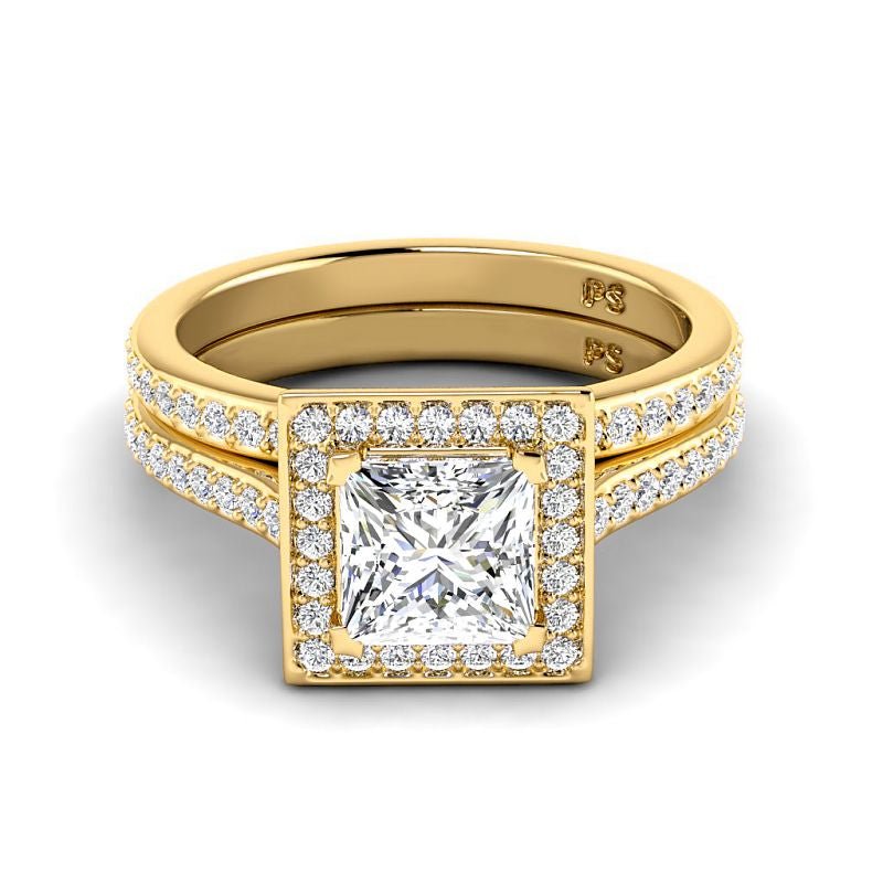 1.00-3.50 CT Round & Princess Cut Lab Grown Diamonds - Bridal Set - Primestyle.com