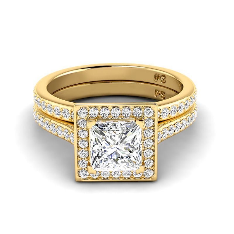 1.00 - 6.50 CT Princess & Round Cut Diamonds - Bridal Set - Primestyle.com