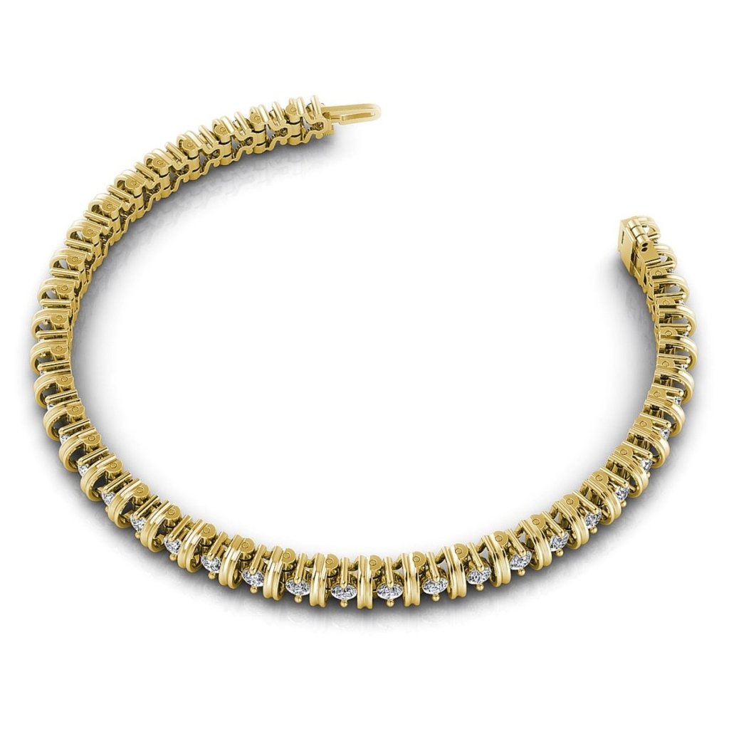 1.00-4.00 CT Round Cut Natural Diamonds - Tennis Bracelet