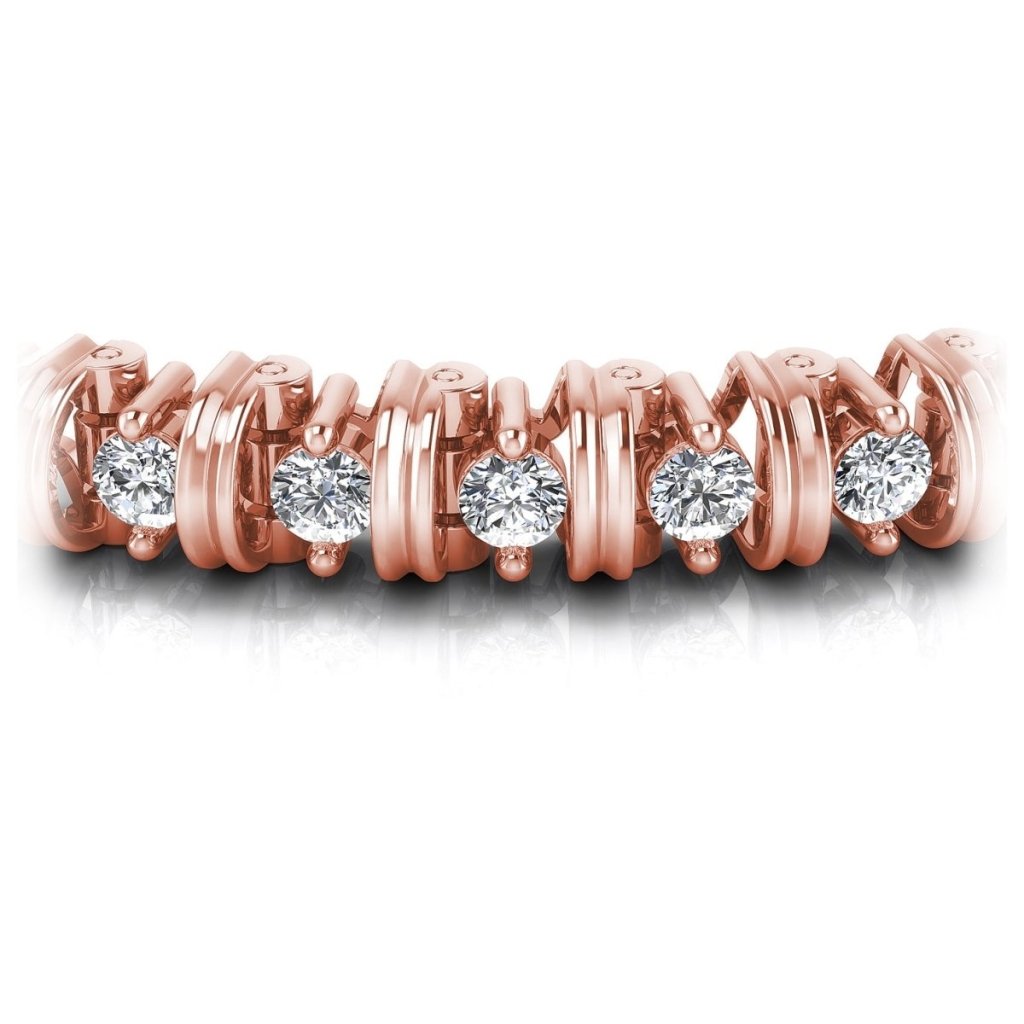 1.00-4.00 CT Round Cut Natural Diamonds - Tennis Bracelet