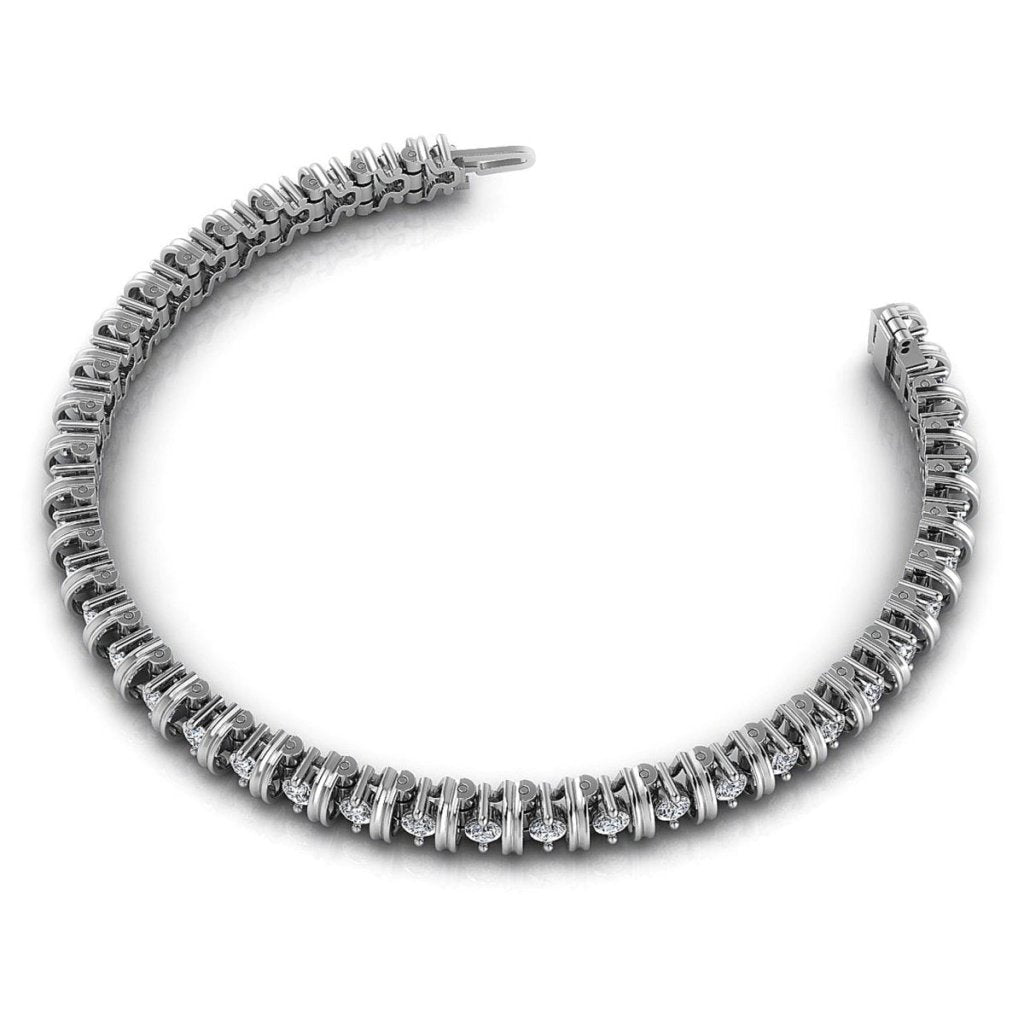1.00-4.00 CT Round Cut Natural Diamonds - Tennis Bracelet