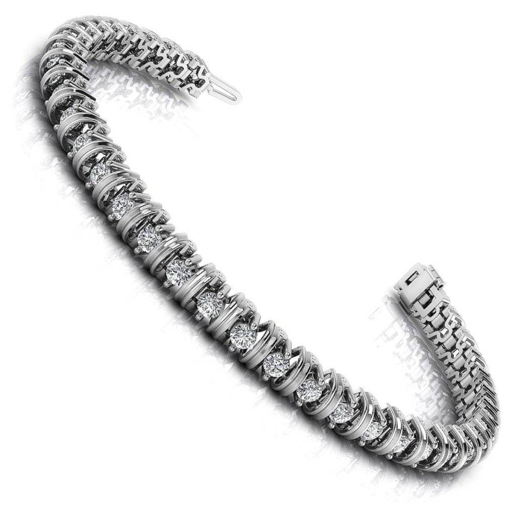 1.00-4.00 CT Round Cut Natural Diamonds - Tennis Bracelet