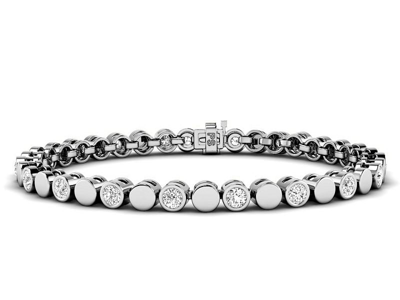 1.00-4.00 CT Round Cut Lab Grown Diamonds - Designer Bracelet - Primestyle.com