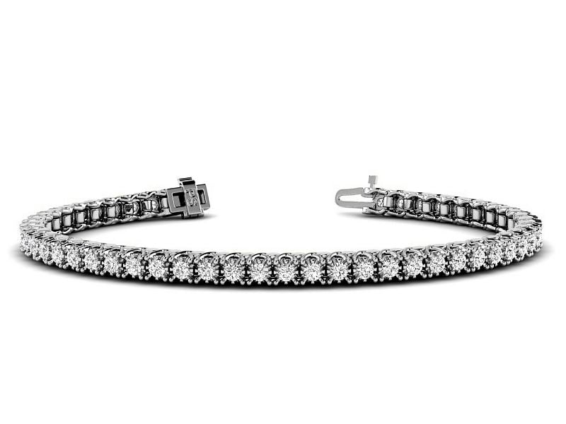 1.00-4.00 CT Round Cut Diamonds - Tennis Bracelet