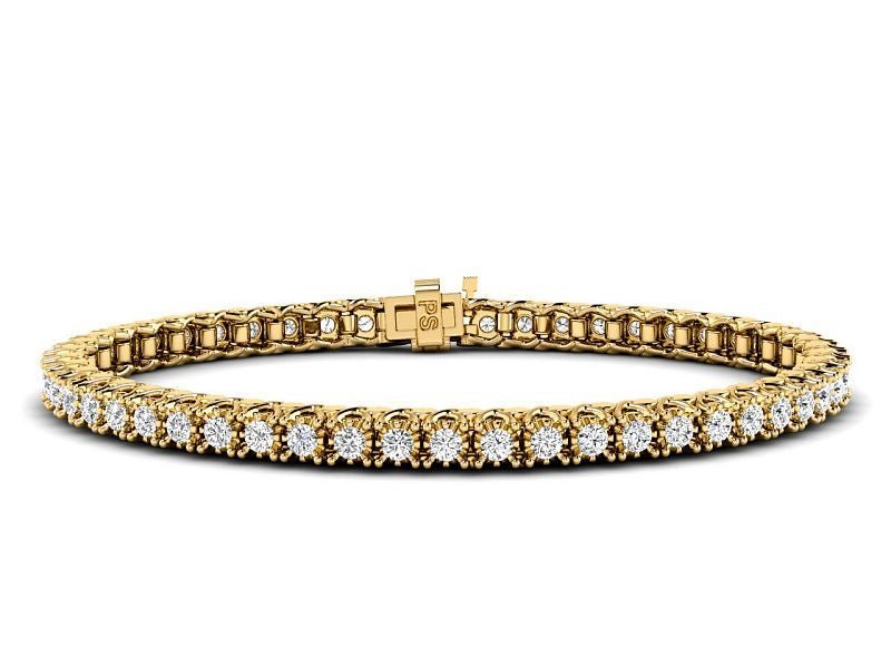 1.00 - 4.00 CT Round Cut Lab Grown Diamonds - Tennis Bracelet - Primestyle.com