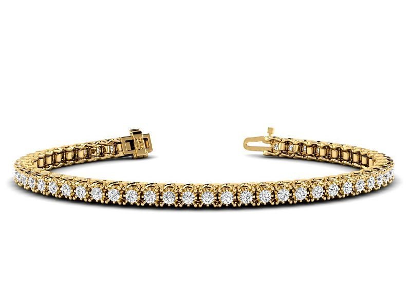 1.00 - 4.00 CT Round Cut Lab Grown Diamonds - Tennis Bracelet - Primestyle.com