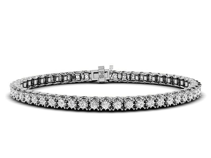 1.00-4.00 CT Round Cut Diamonds - Tennis Bracelet