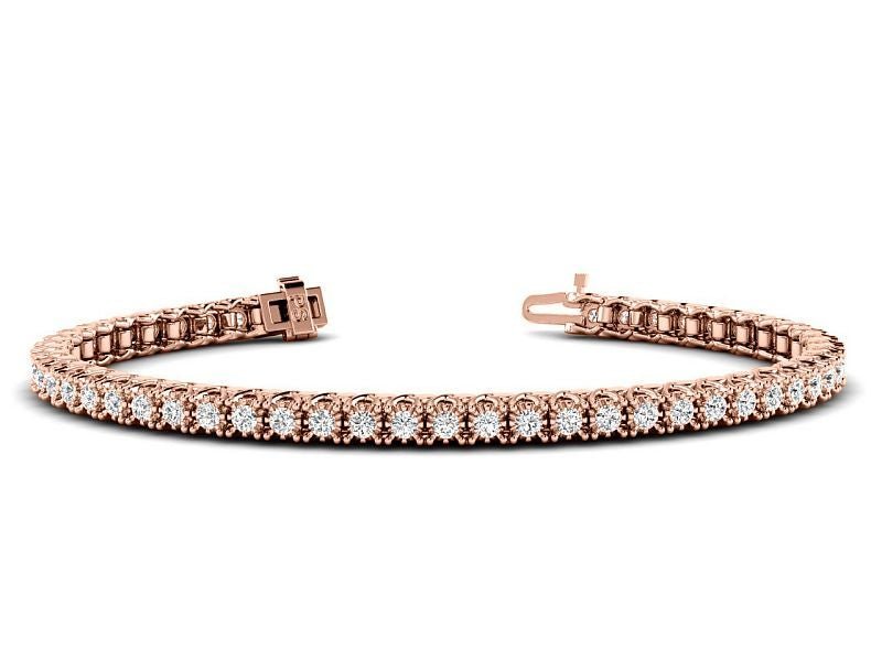 1.00-4.00 CT Round Cut Diamonds - Tennis Bracelet