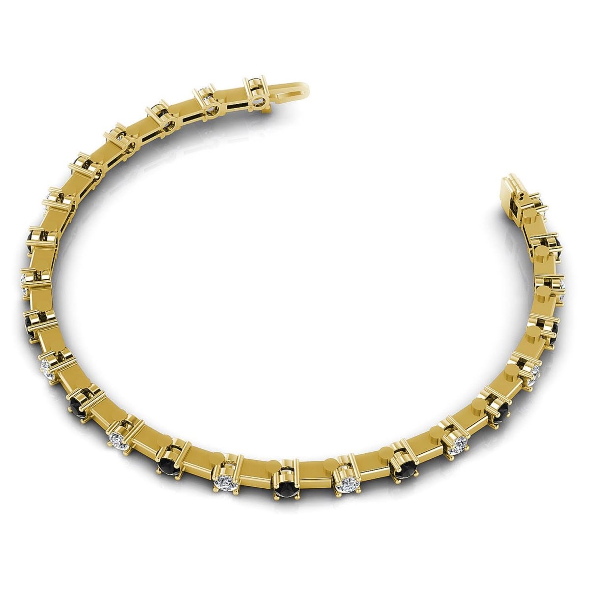1.00-5.00 CT Round Cut Black Diamonds & Diamonds - Diamond Bracelet - Primestyle.com