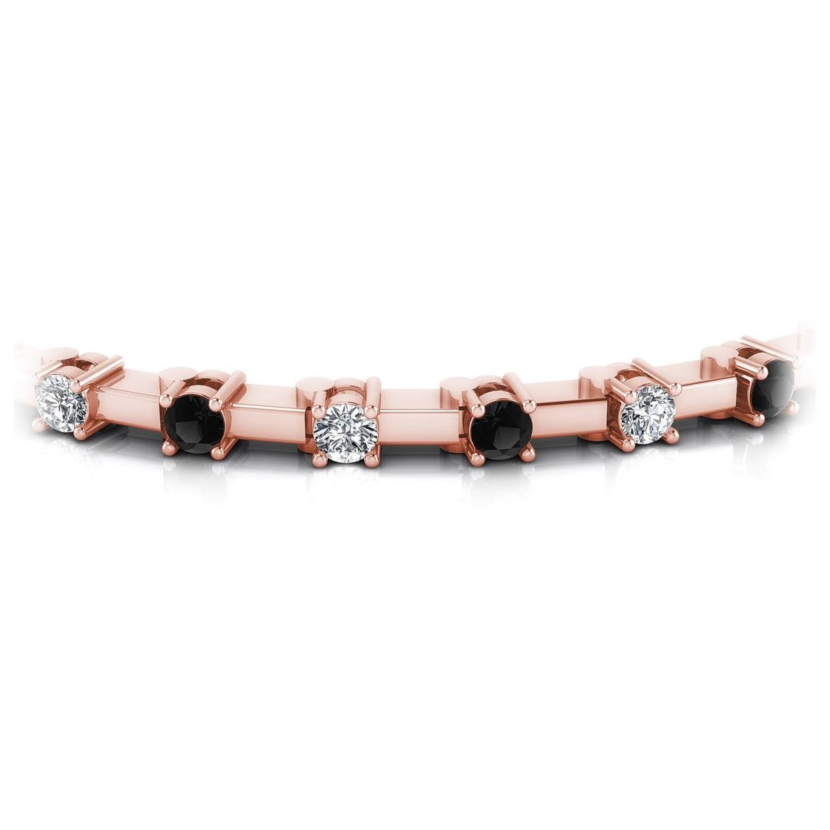 1.00-5.00 CT Round Cut Black Diamonds & Diamonds - Diamond Bracelet - Primestyle.com