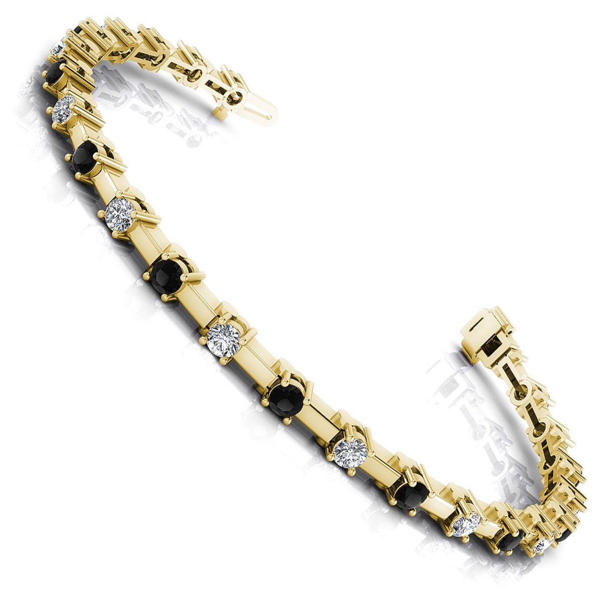 1.00-5.00 CT Round Cut Black Diamonds & Diamonds - Diamond Bracelet - Primestyle.com
