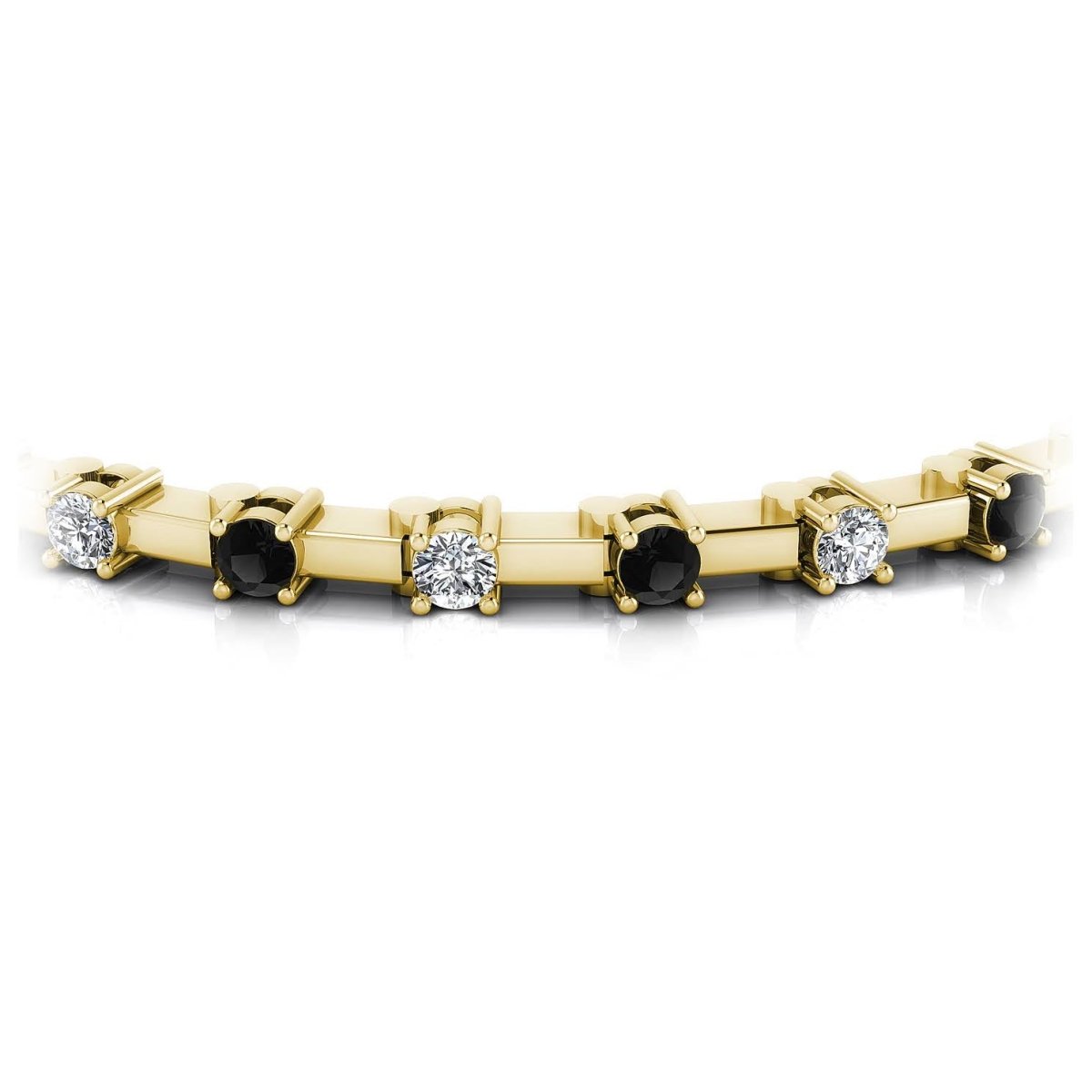 1.00-5.00 CT Round Cut Black Diamonds & Diamonds - Diamond Bracelet - Primestyle.com