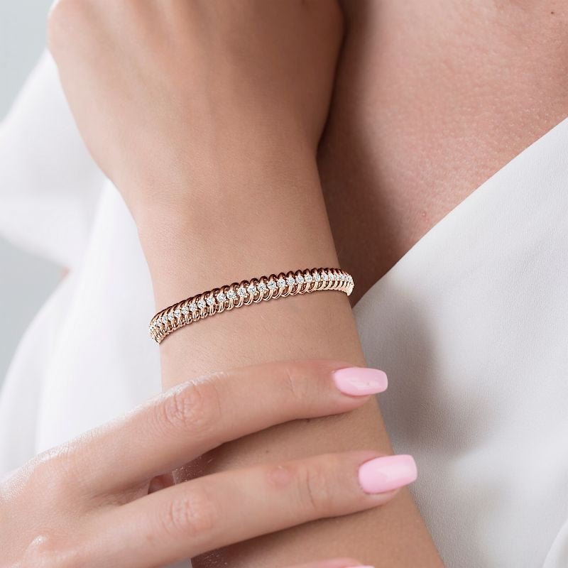 1.00 - 5.00 CT Round Cut Lab Grown Diamonds - Tennis Bracelet - Primestyle.com