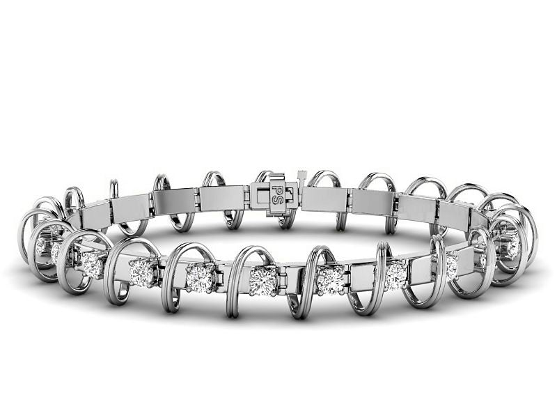 1.00-5.00 CT Round Cut Diamonds - Tennis Bracelet