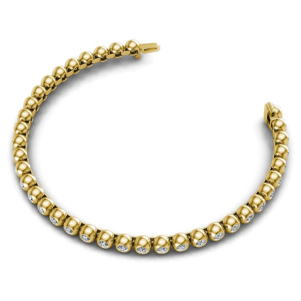 1.00-6.00 CT Round Cut Diamonds - Tennis Bracelet