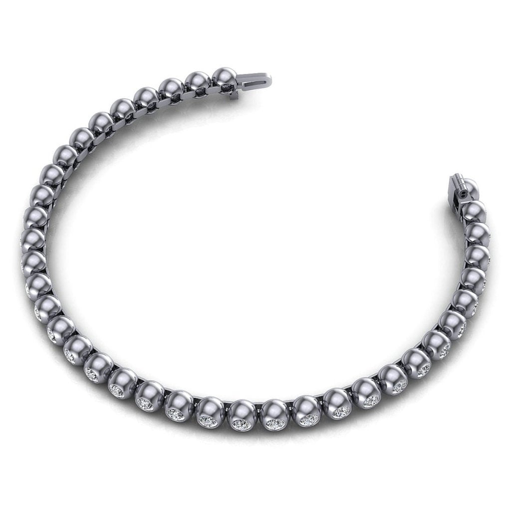 1.00-6.00 CT Round Cut Diamonds - Tennis Bracelet