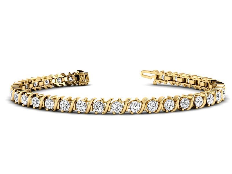 1.00-6.00 CT Round Cut Lab Grown Diamonds - Tennis Bracelet - Primestyle.com