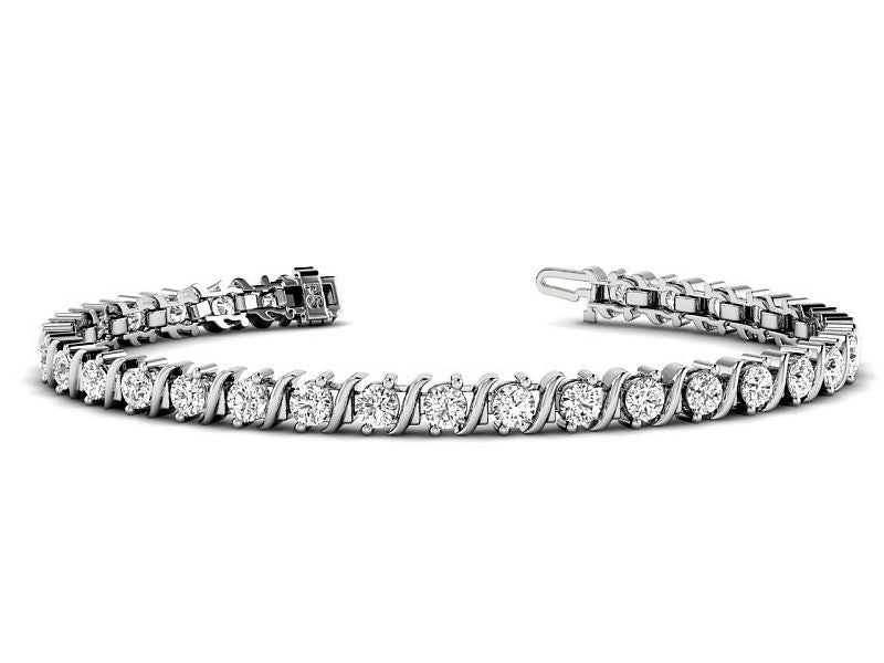 1.00-6.00 CT Round Cut Lab Grown Diamonds - Tennis Bracelet - Primestyle.com