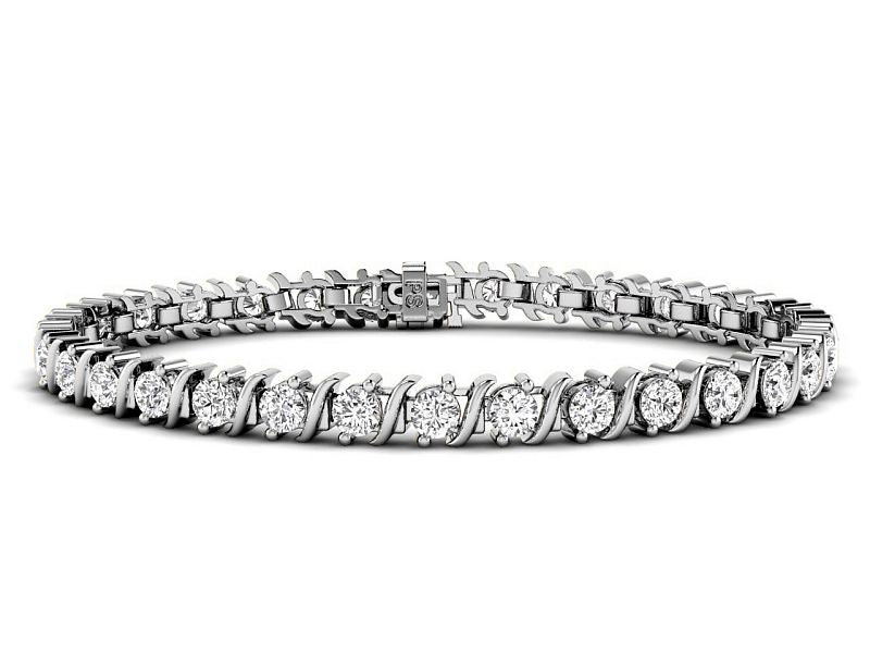 1.00-6.00 CT Round Cut Lab Grown Diamonds - Tennis Bracelet - Primestyle.com
