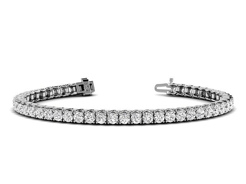 3.00 CT Round Cut Diamonds in 14KT WHite Gold - Tennis Bracelet