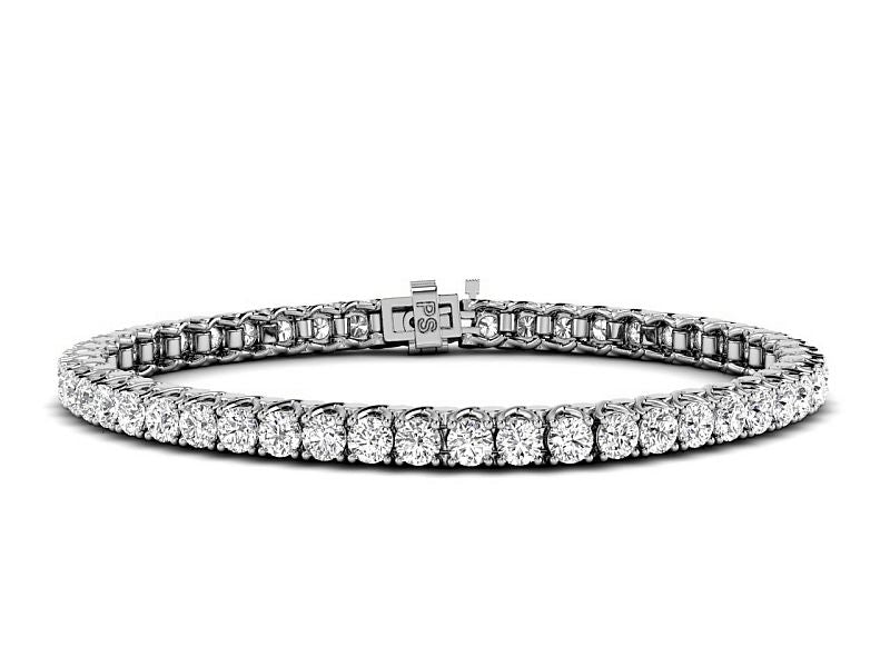 3.00 CT Round Cut Diamonds in 14KT WHite Gold - Tennis Bracelet
