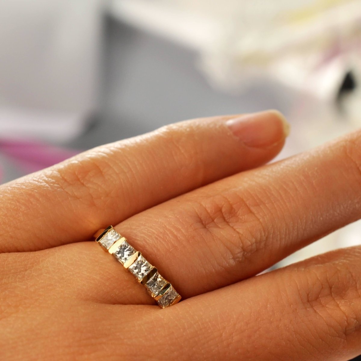 1.00 CT Princess Cut Diamonds - Wedding Band