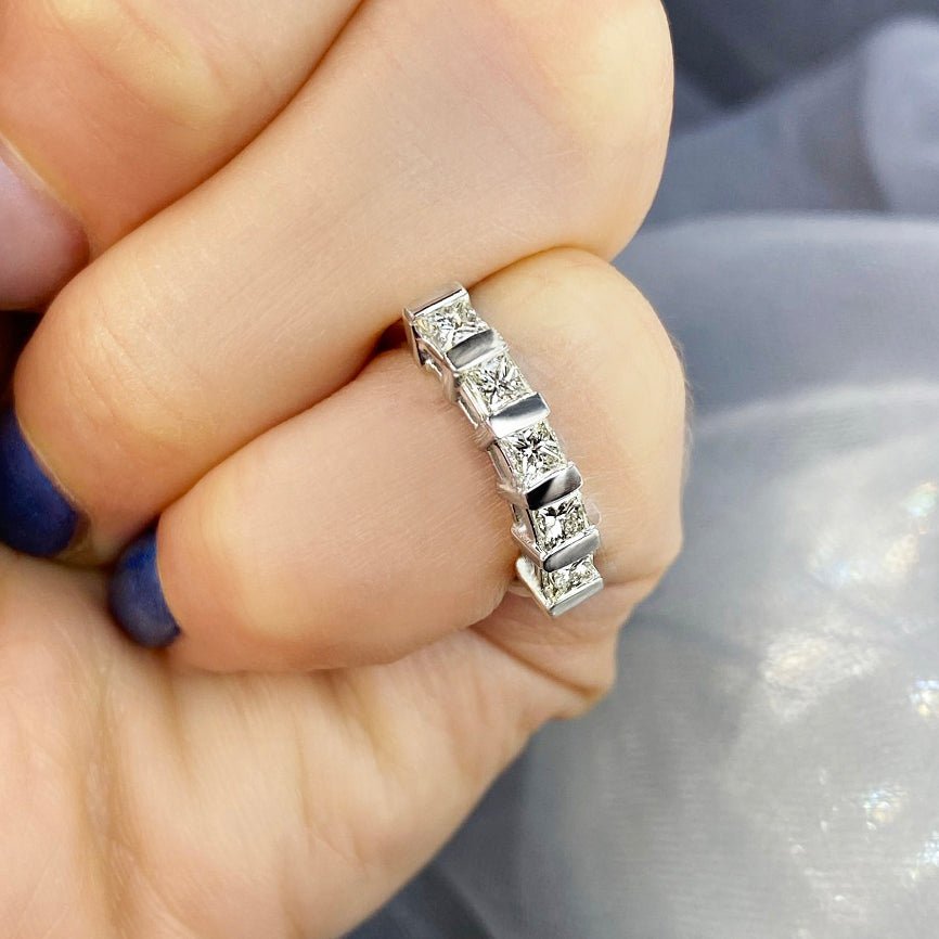 1.00 CT Princess Cut Diamonds - Wedding Band - Primestyle.com