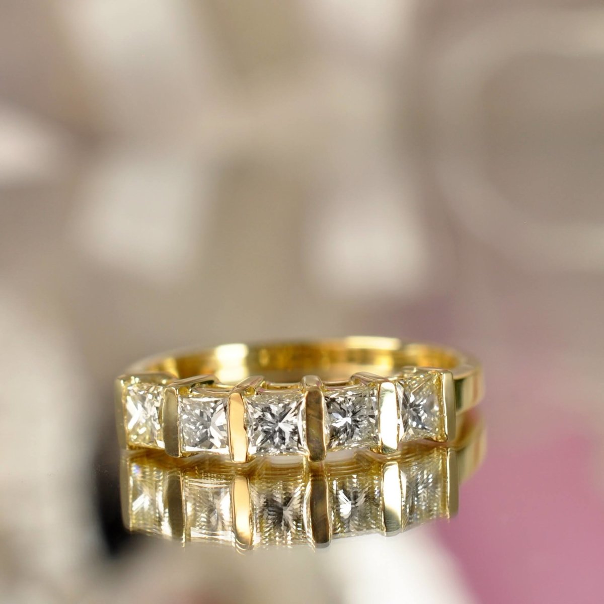 1.00 CT Princess Cut Diamonds - Wedding Band - Primestyle.com