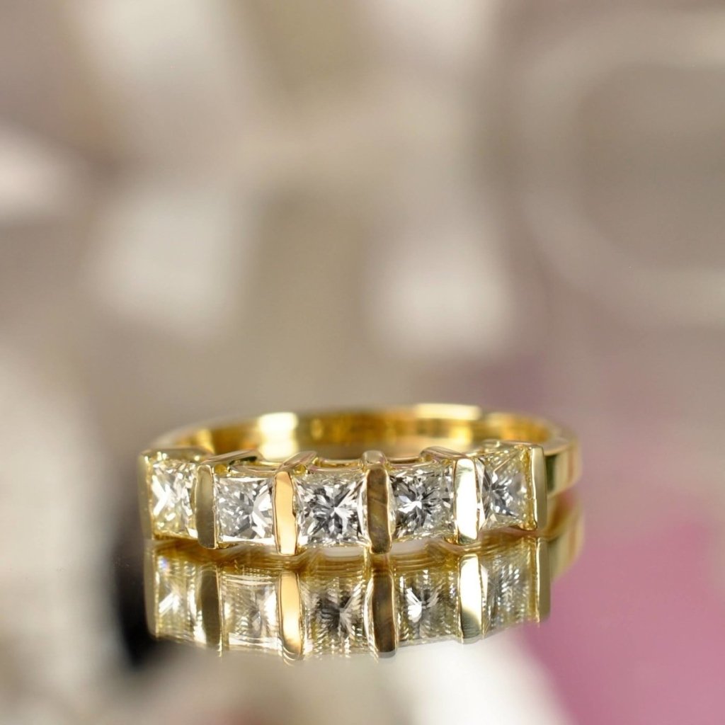 1.00 CT Princess Cut Natural Diamonds - Wedding Band - Primestyle.com