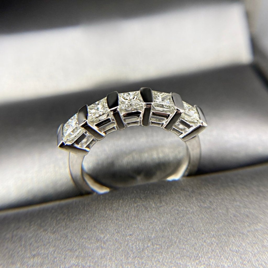 1.00 CT Princess Cut Natural Diamonds - Wedding Band