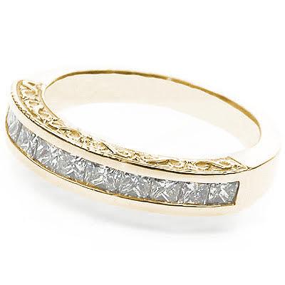 1.00 CT Princess Cut Natural Diamonds - Wedding Band