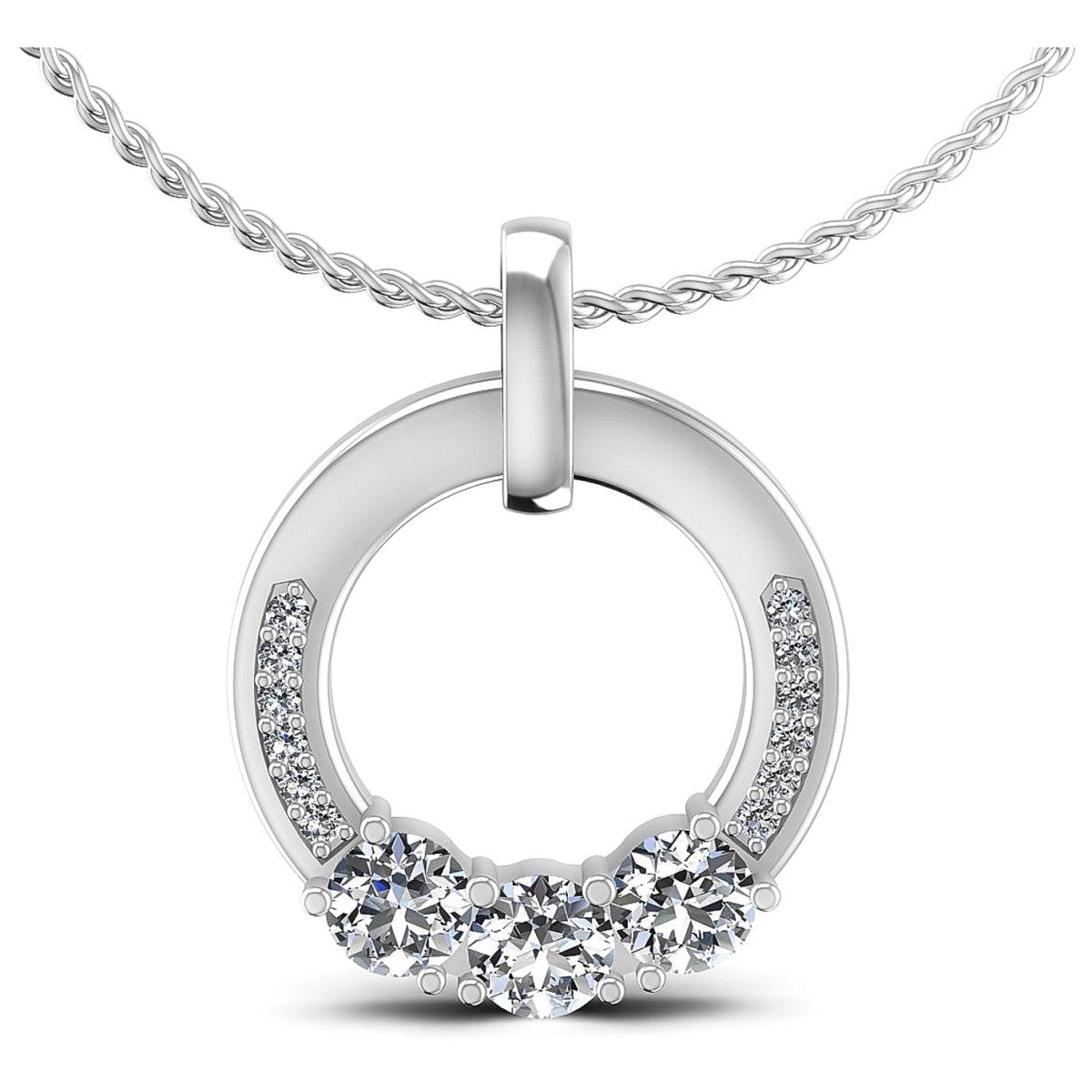 1.00 CT Round Cut Diamonds - Fashion Pendant - Primestyle.com