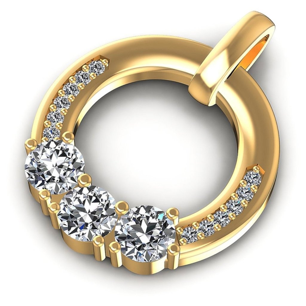 1.00 CT Round Cut Natural Diamonds - Fashion Pendants