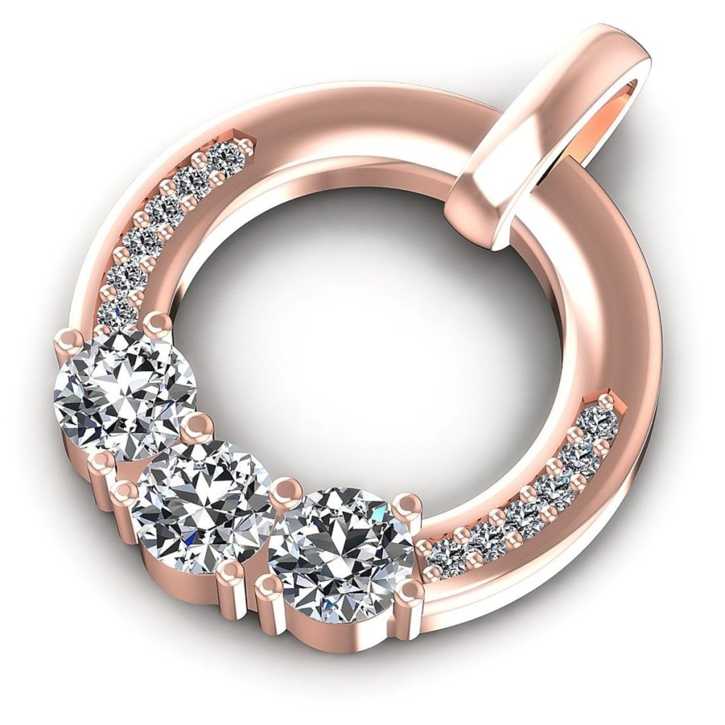 1.00 CT Round Cut Natural Diamonds - Fashion Pendants