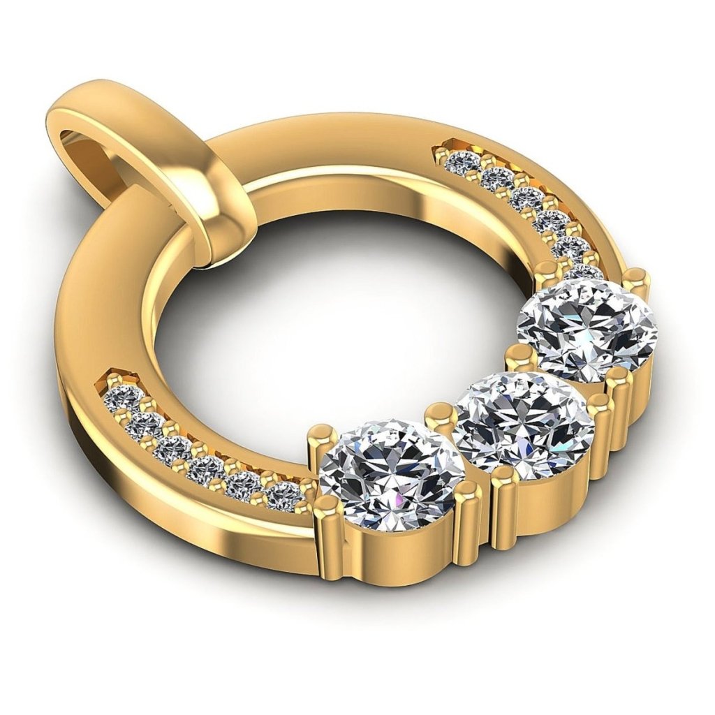 1.00 CT Round Cut Natural Diamonds - Fashion Pendants