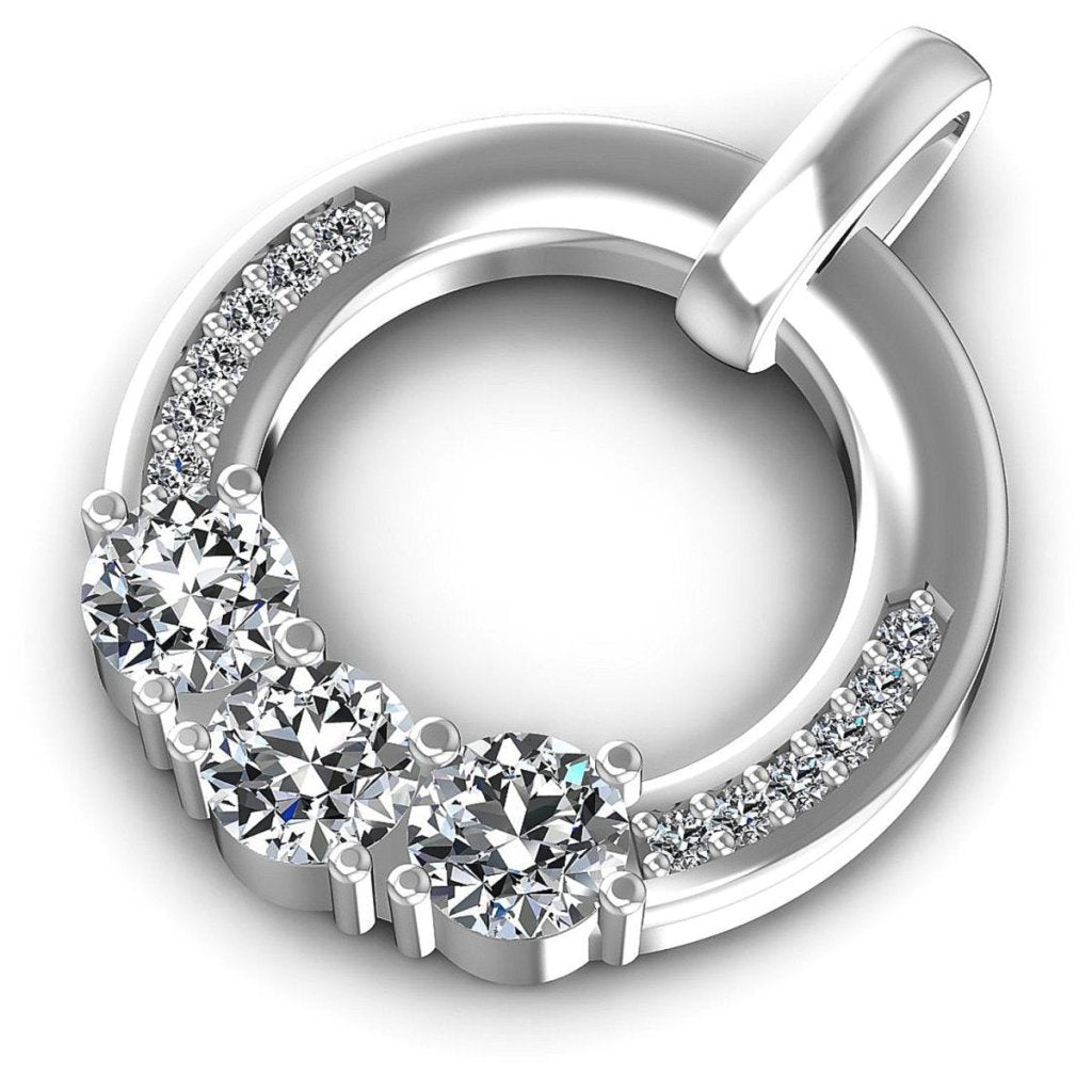 1.00 CT Round Cut Natural Diamonds - Fashion Pendants - Primestyle.com