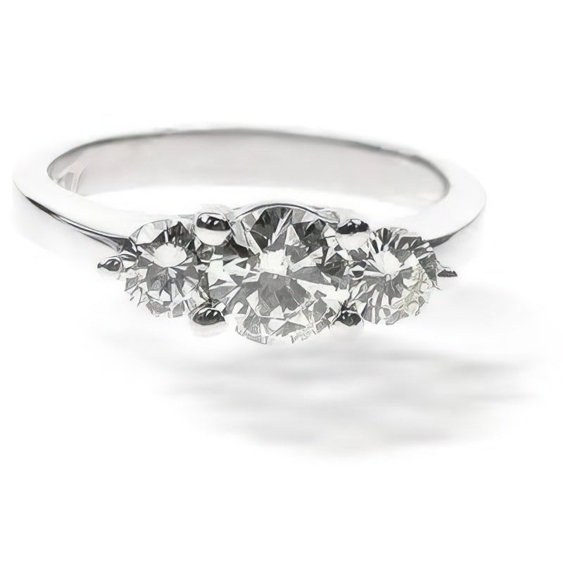 1.00 CT Round Cut Diamonds - Three Stone Ring - Primestyle.com