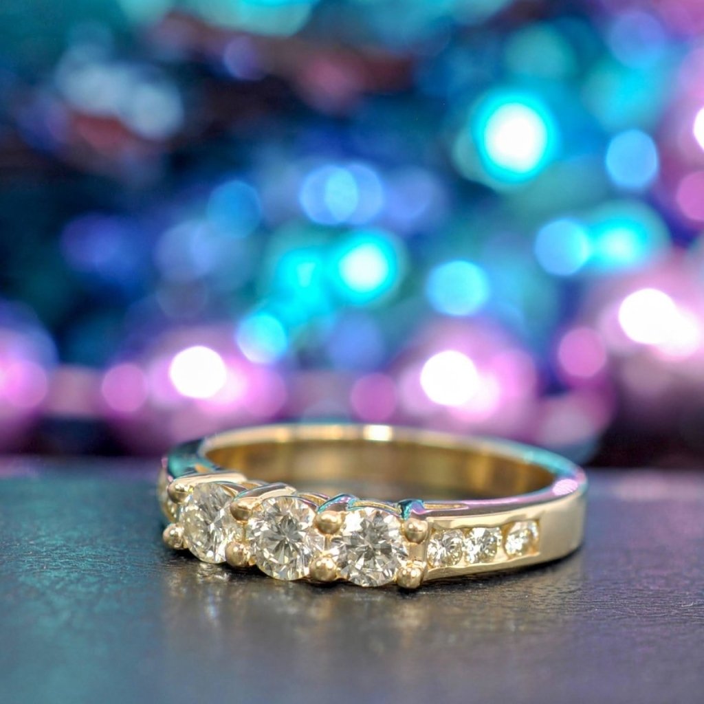 1.00 CT Round Cut Natural Diamonds - Wedding Band - Primestyle.com