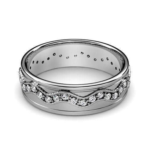 1.00 CT Round Cut Natural Diamonds - Wedding Band