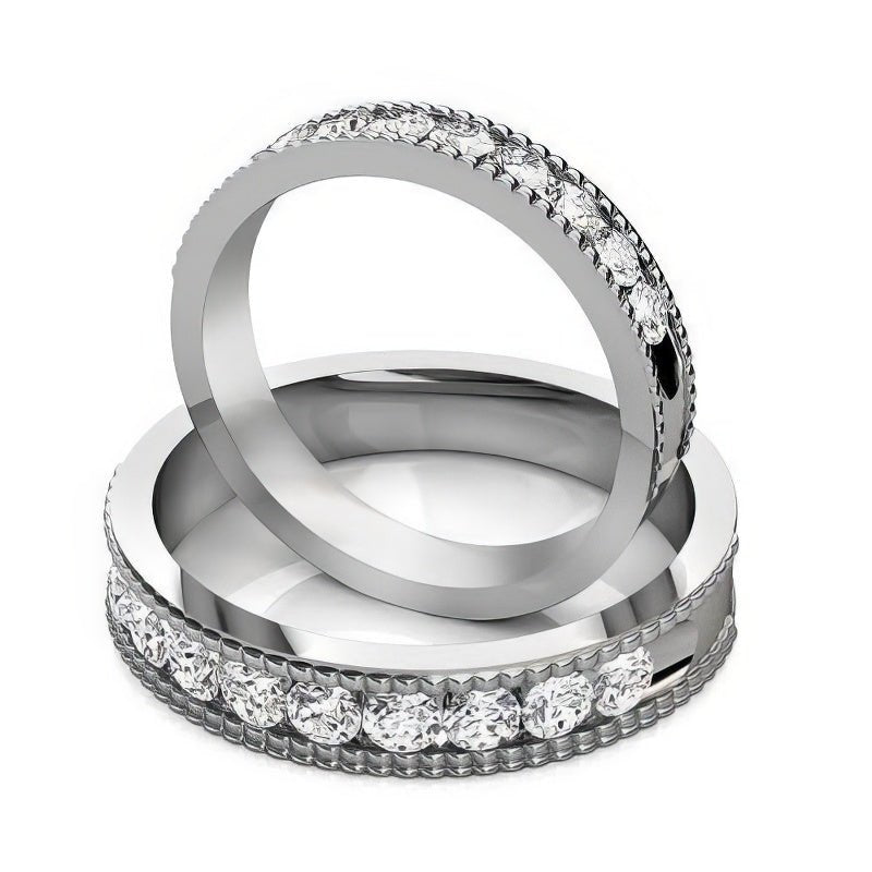 1.00 CT Round Cut Natural Diamonds - Wedding Sets
