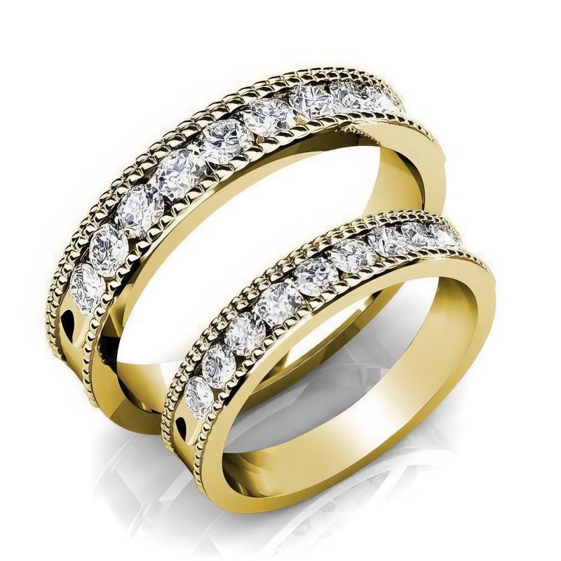 1.00 CT Round Cut Natural Diamonds - Wedding Sets