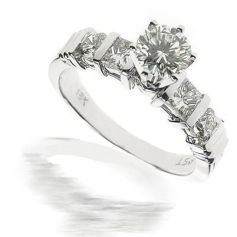 1.05-2.20 CT Round & Princess Cut Diamonds - Engagement Ring - Primestyle.com