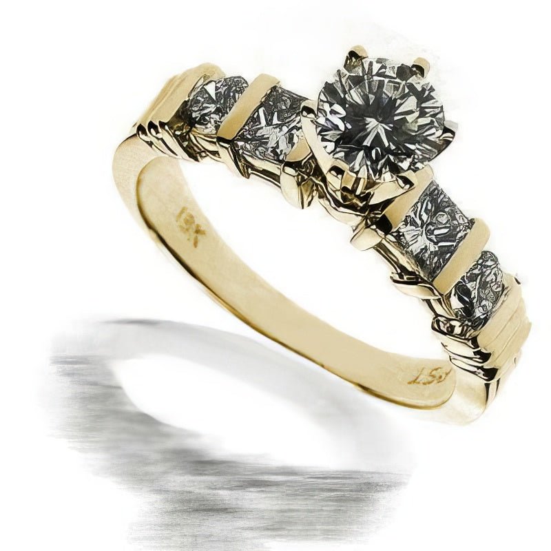 1.05-2.20 CT Round & Princess Cut Diamonds - Engagement Ring - Primestyle.com